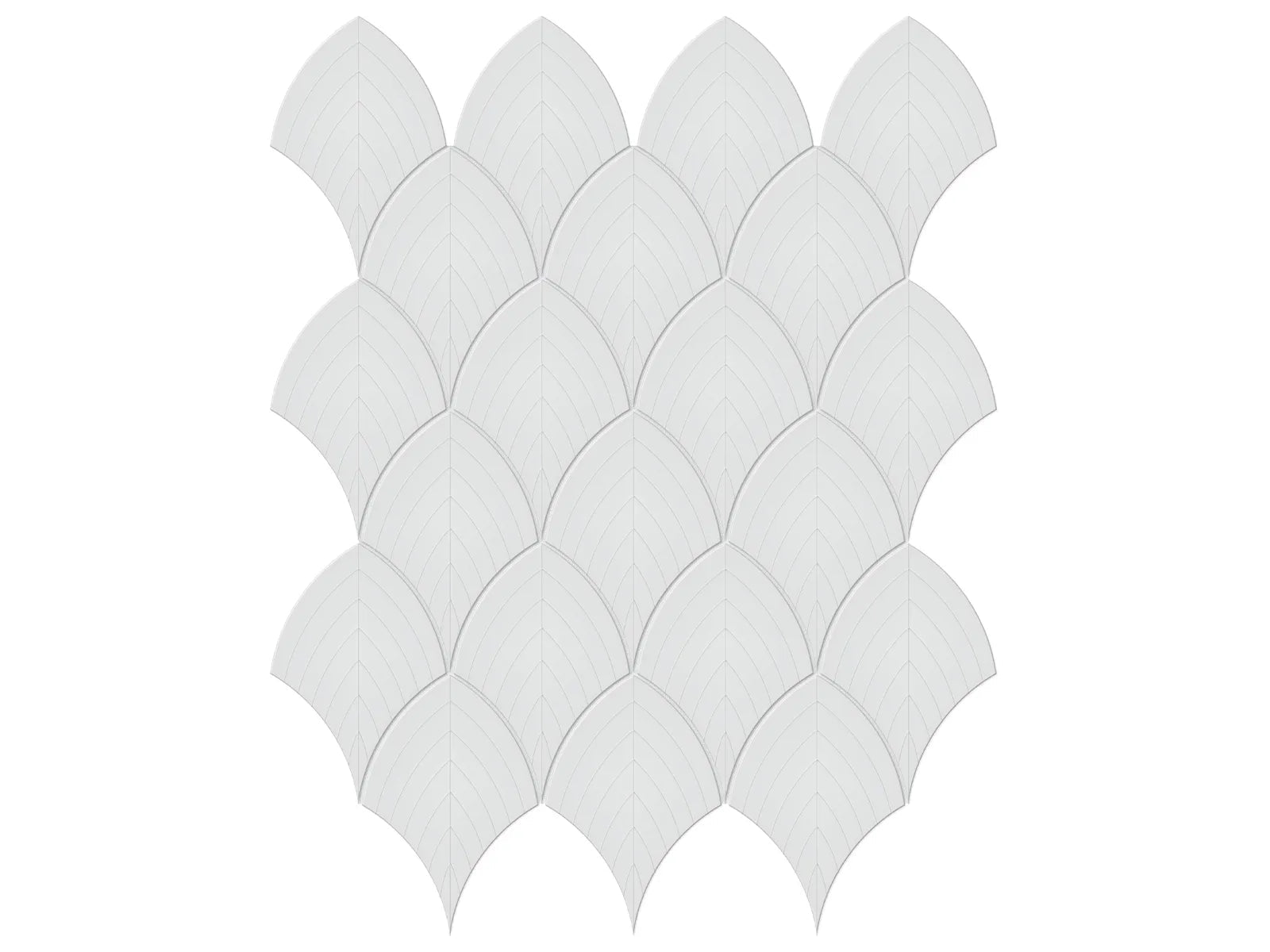 Soho Gallery Grey - Mosaïque Scallop lustrée