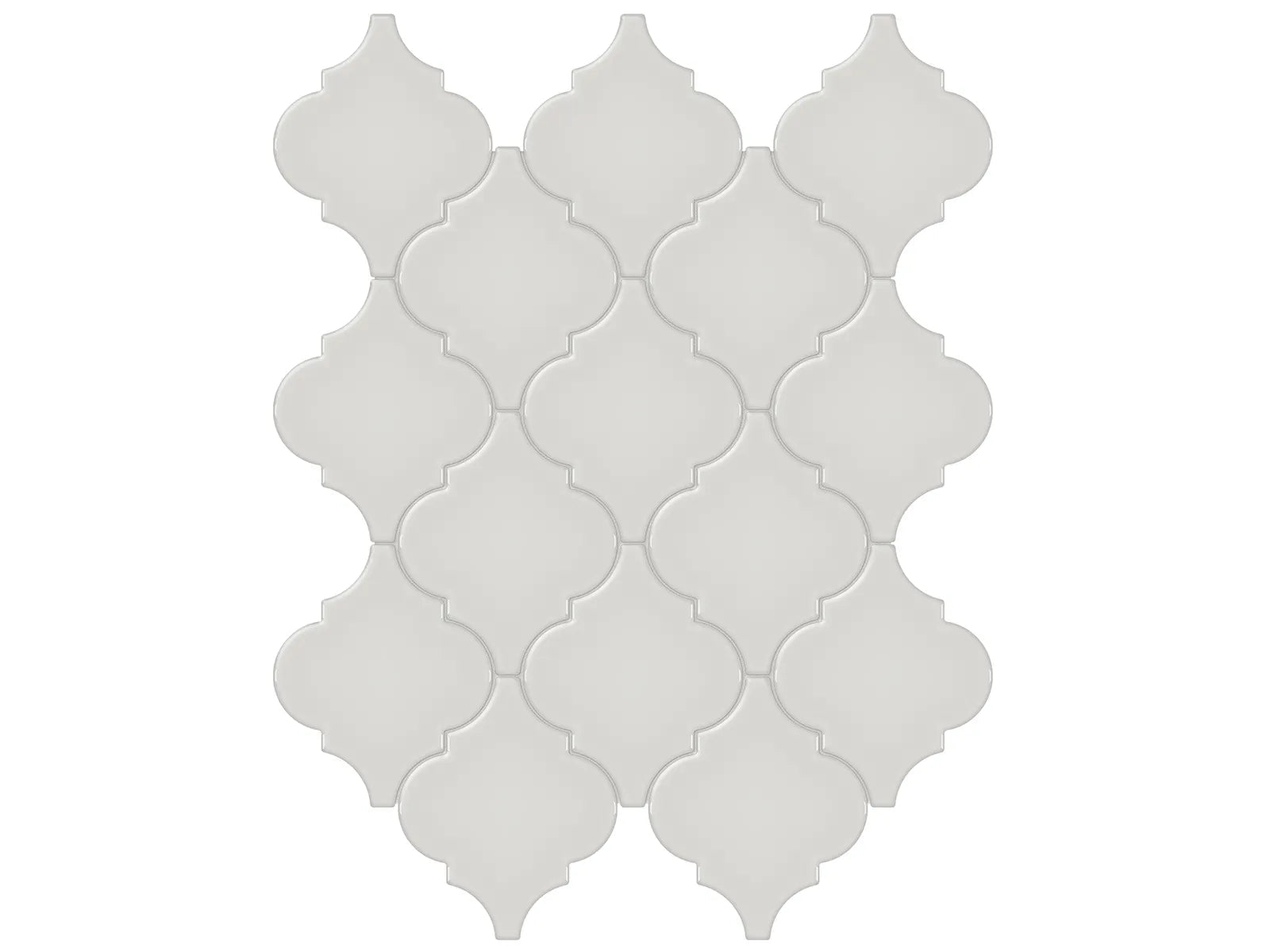 Soho Halo Grey - Mosaïque Arabesque lustrée
