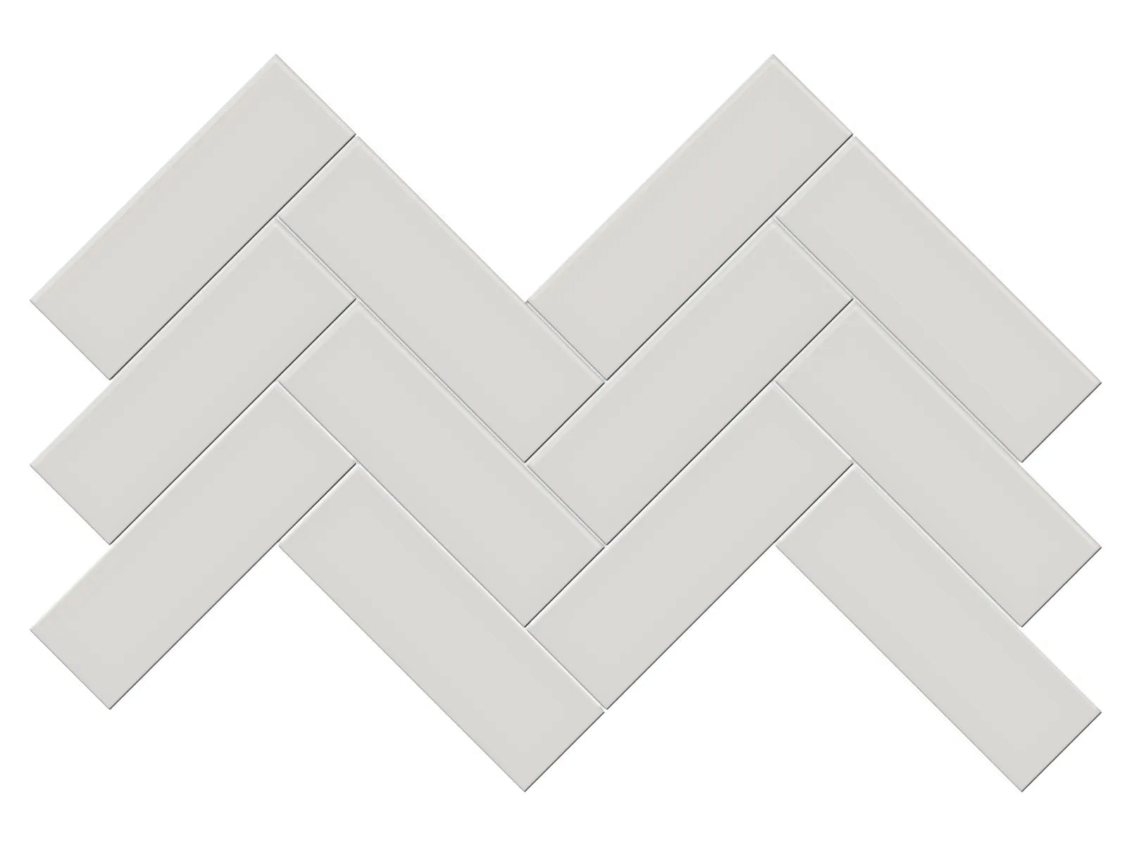 Soho Halo Grey - Mosaïque Herringbone mate