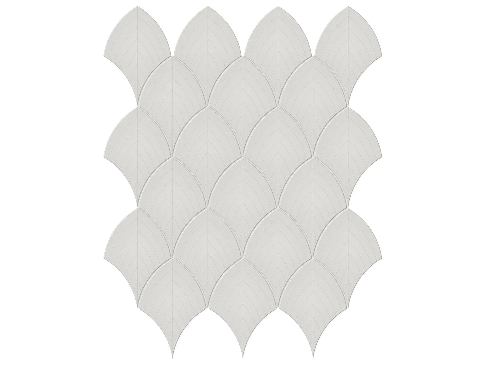 Soho Halo Grey - Mosaïque Scallop lustrée