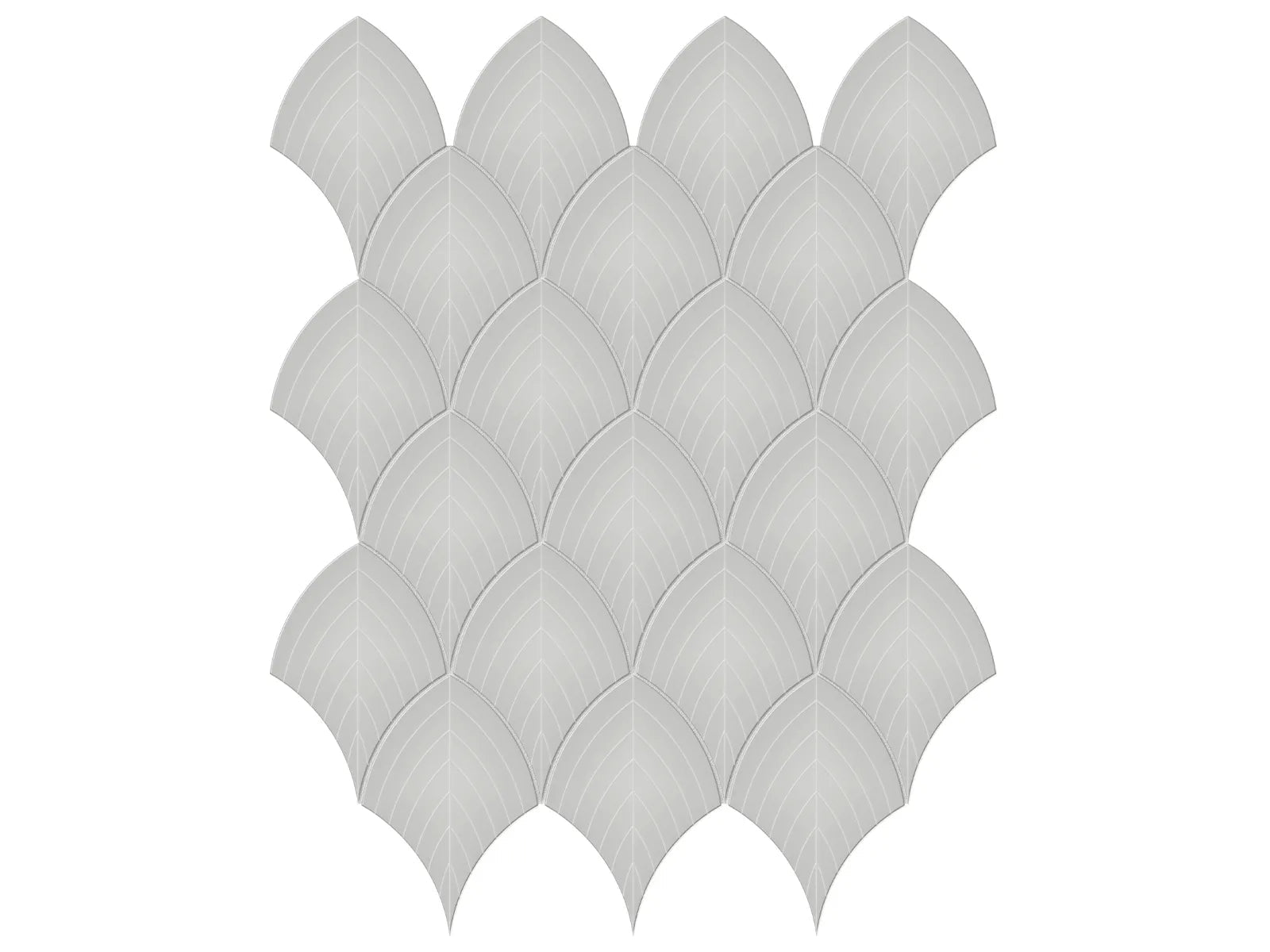 Soho Loft Grey - Mosaïque Scallop lustrée