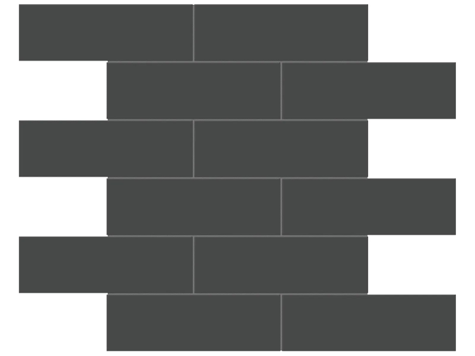Anatolia - Soho - Retro Black - Mosaïque Brick lustrée 12 x 12 po ||4501-0500-0 - Ceramed