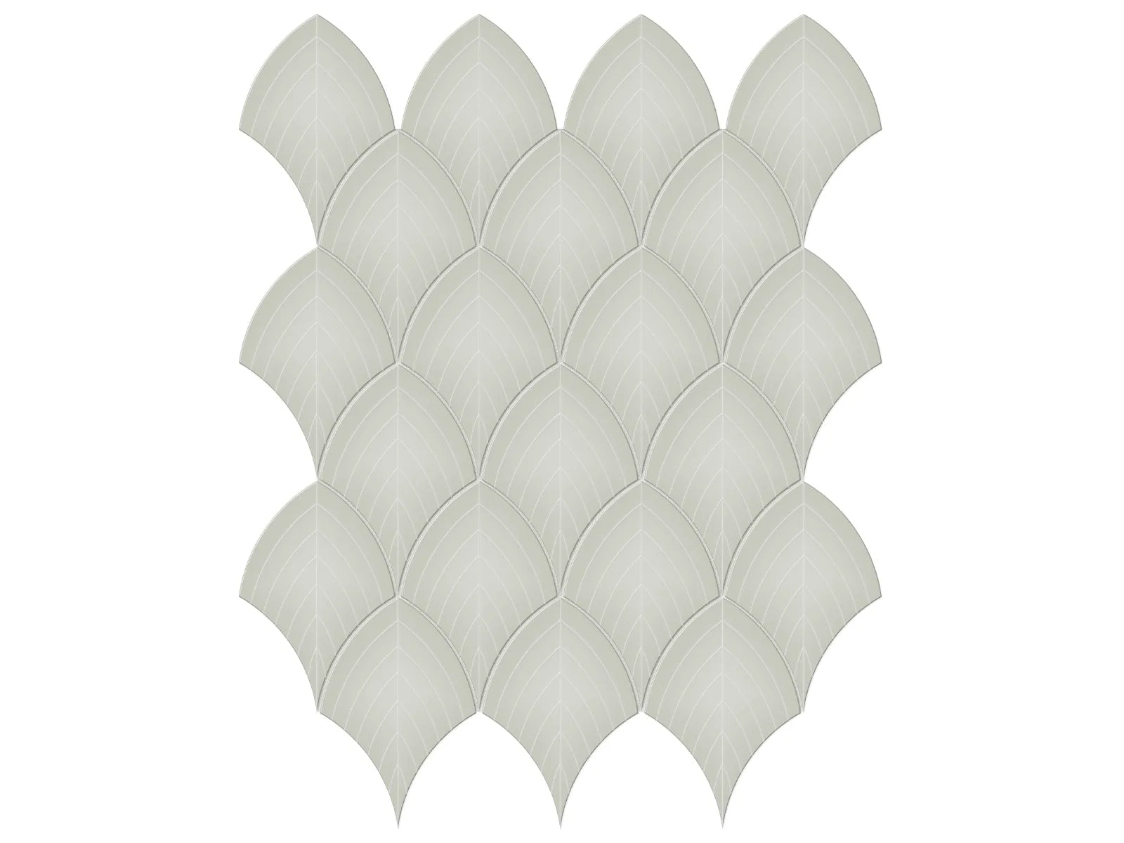 Soho Soft Sage - Mosaïque Scallop lustrée