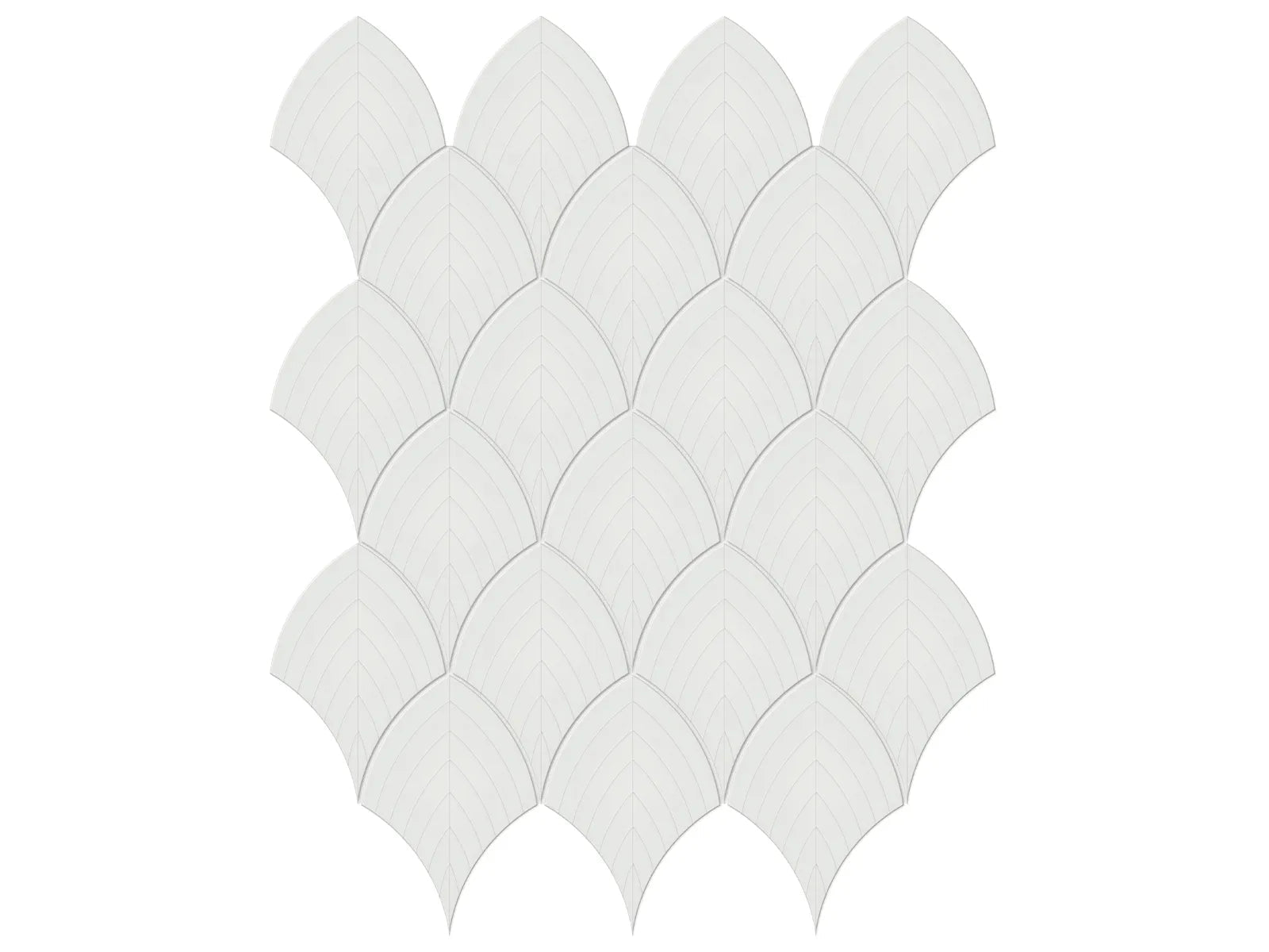 Soho Vintage Grey - Mosaïque Scallop lustrée