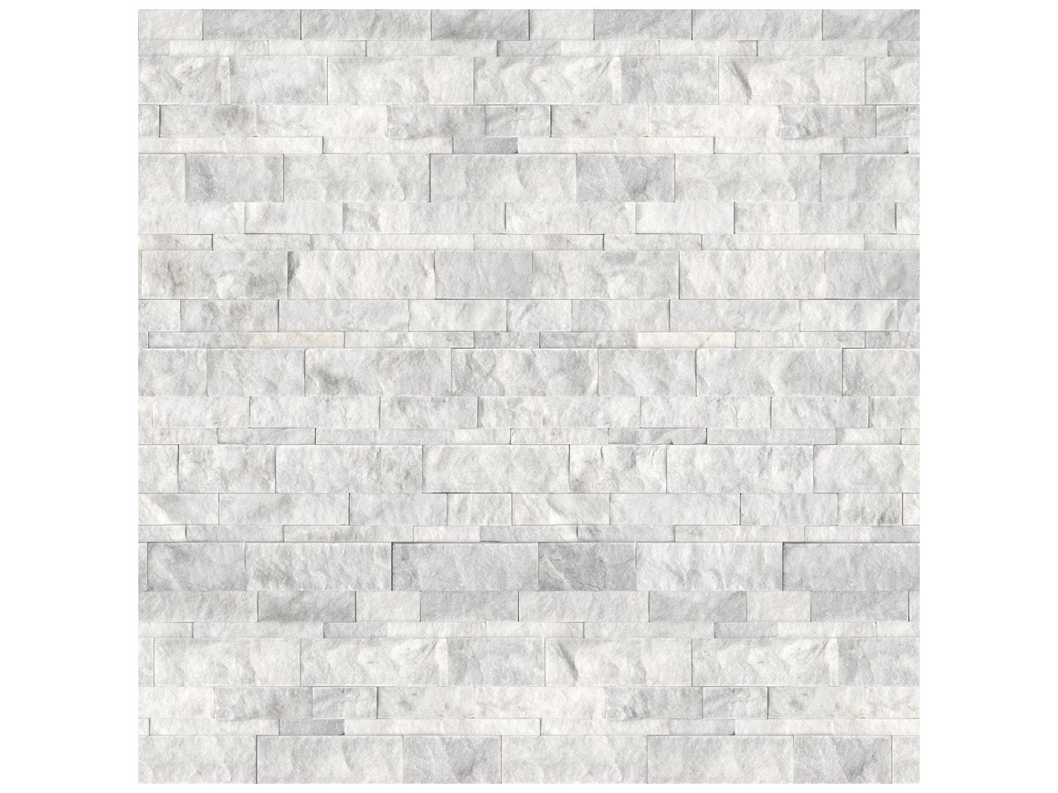 Anatolia - Splitface - Bianco Venatino - Panneau mural de marbre, fini éclaté 15 x 60 cm (6 x 24 po)