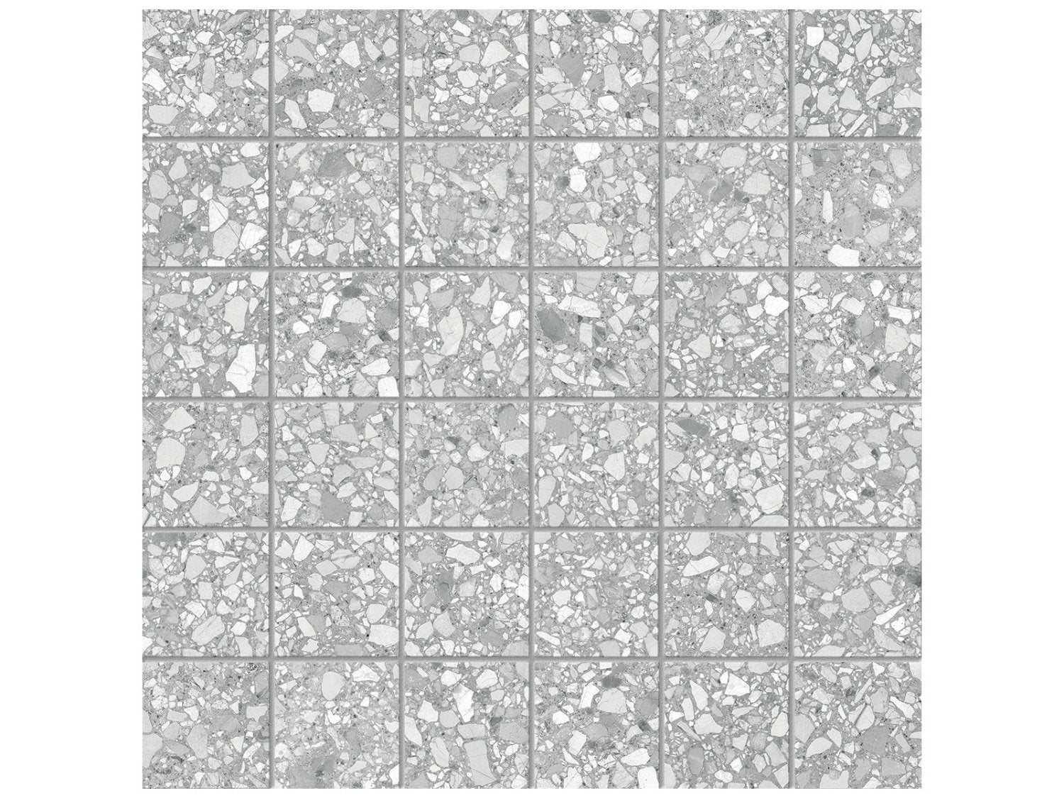 Anatolia - Station - Ash - Mosaïque de porcelaine à pâte colorée aspect terrazzo, mate 5 x 5 cm (2 x 2 po)