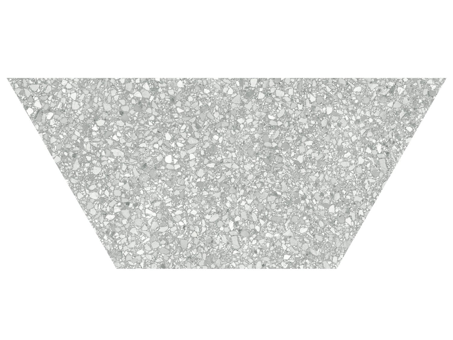 Anatolia - Station - Ash - Tuile demi-hexagonale de porcelaine à pâte colorée aspect terrazzo, fini mat, rectifiée 25 x 57,9 cm (10 x 24 po)