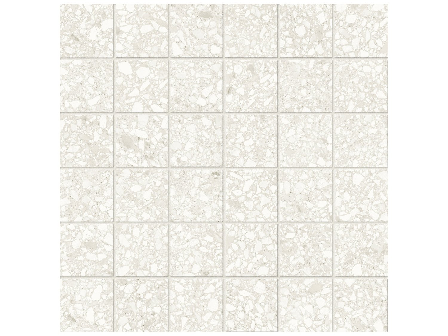 Anatolia - Station - Ivory - Mosaïque de porcelaine à pâte colorée aspect terrazzo, mate 5 x 5 cm (2 x 2 po)