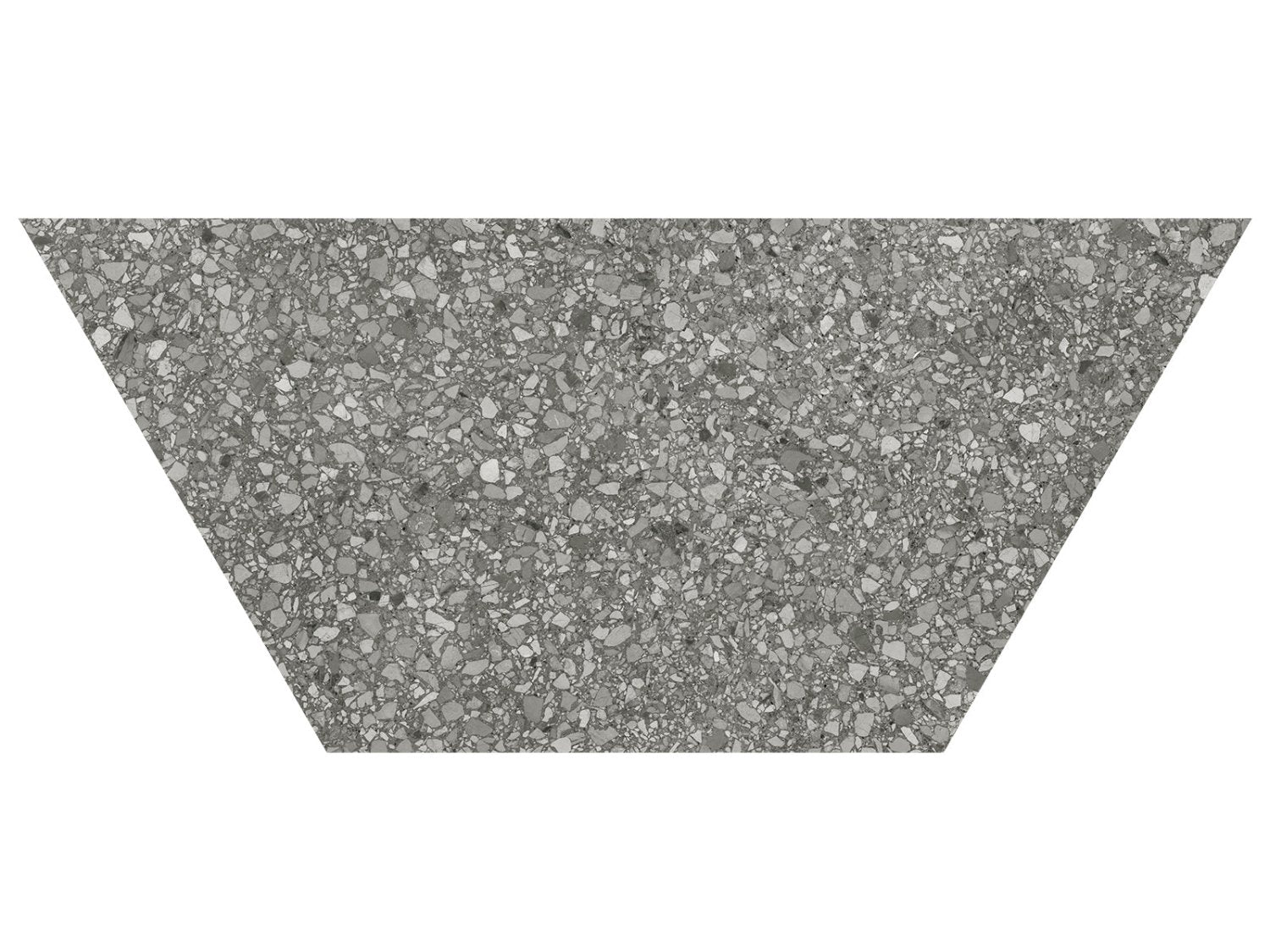 Anatolia - Station - Shadow - Tuile demi-hexagonale de porcelaine à pâte colorée aspect terrazzo, fini mat, rectifiée 25 x 57,9 cm (10 x 24 po)