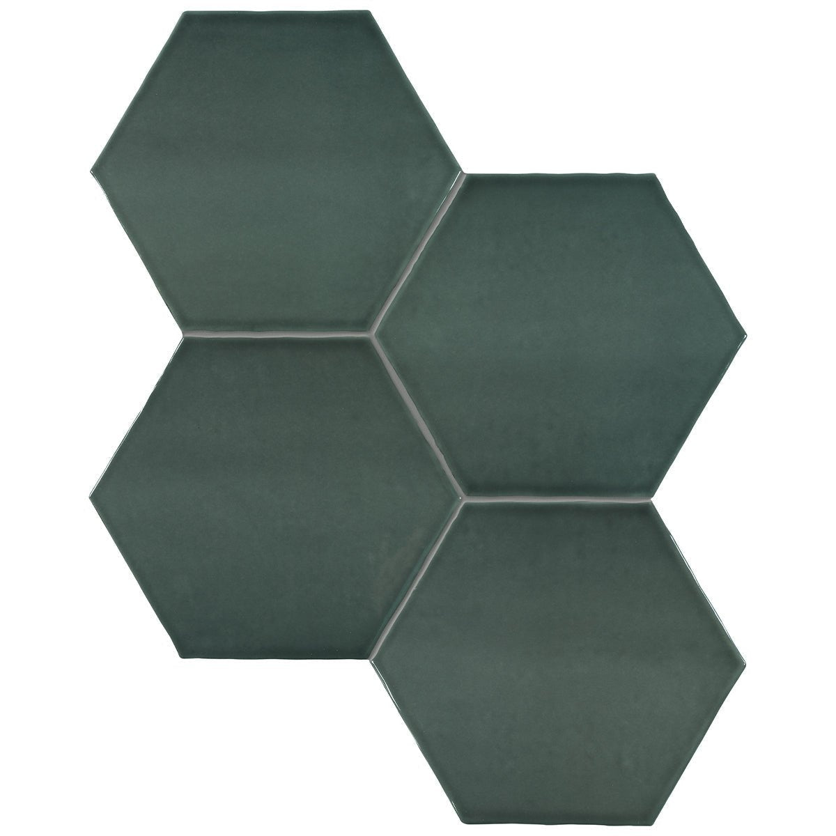 Anatolia - Teramoda - Emerald - Tuile murale hexagone lustrée 15 cm (6 po) - Ceramed