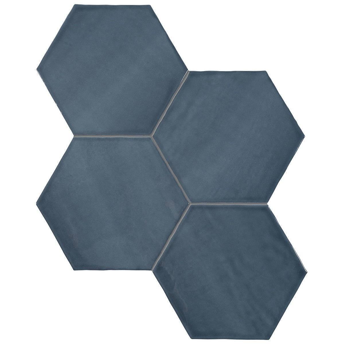 Anatolia - Teramoda - Ink - Tuile murale hexagone lustrée 15 cm (6 po) - Ceramed
