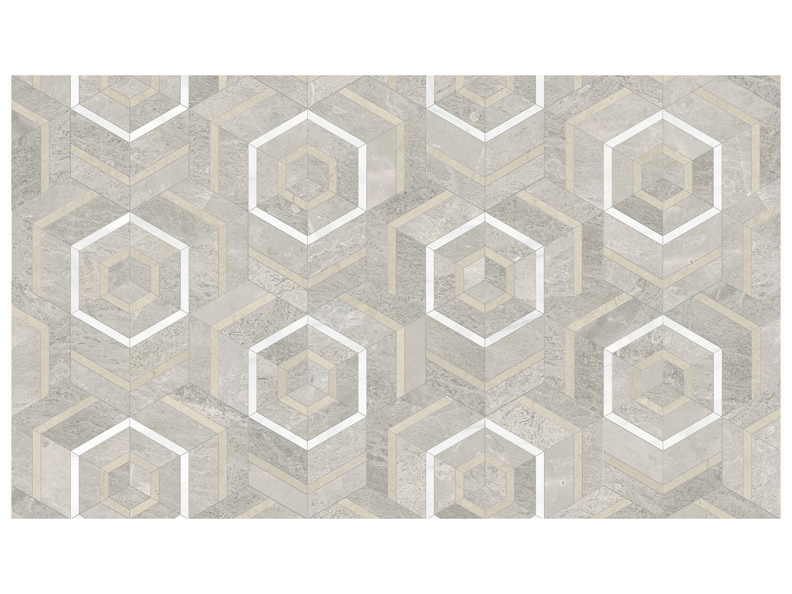 Anatolia - Utopio - Clay - Mosaïque Hexo en pierre naturelle adoucie 15 x 13 cm (5,91 x 5,12 po)