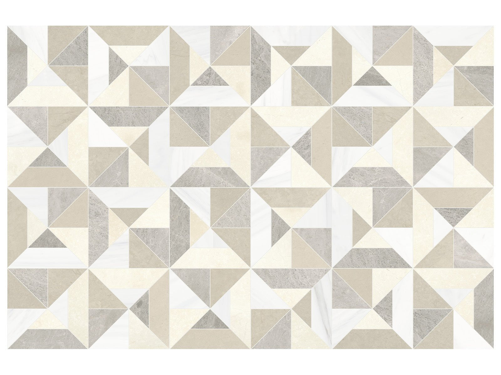 Anatolia - Utopio - Dune - Mosaïque Tria en pierre naturelle adoucie 40 x 40 cm (15,75 x 15,75 po)