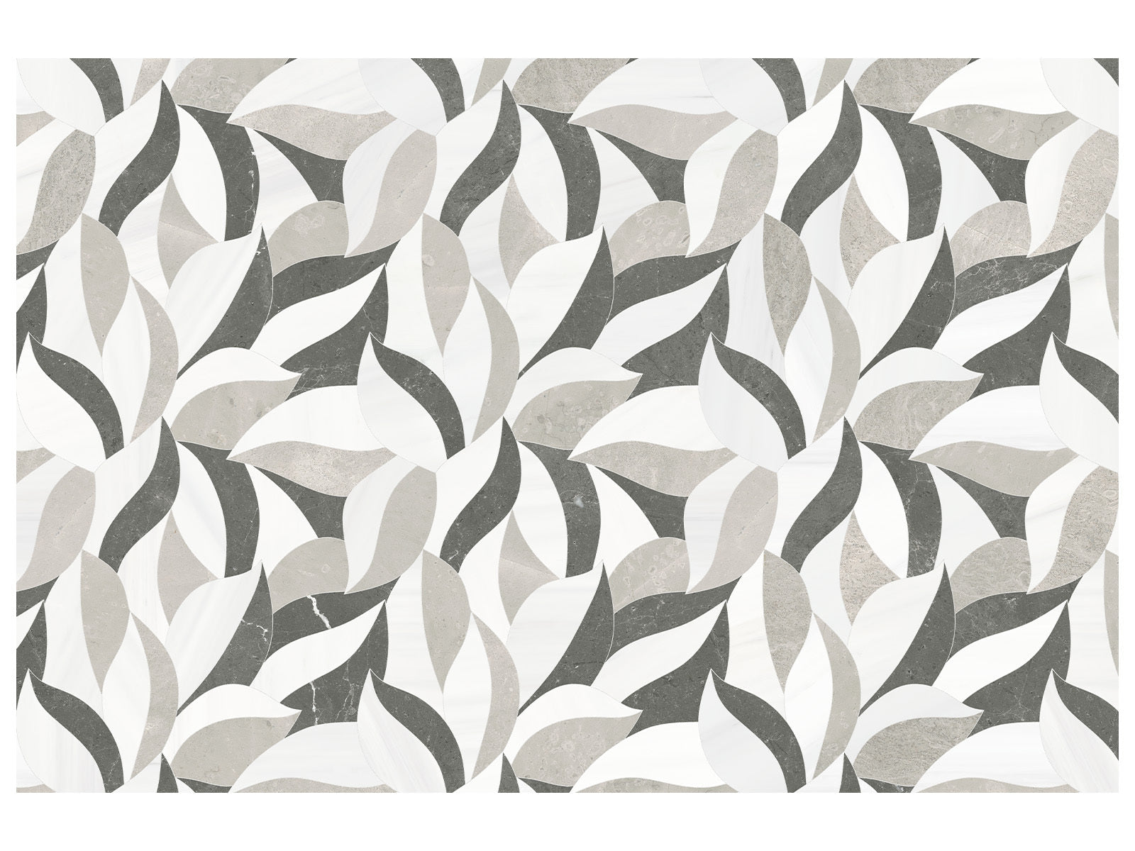 Anatolia - Utopio - Mist - Mosaïque Lush en pierre naturelle adoucie à accents polis 29,6 x 30 cm (11,65 x 11,81 po)