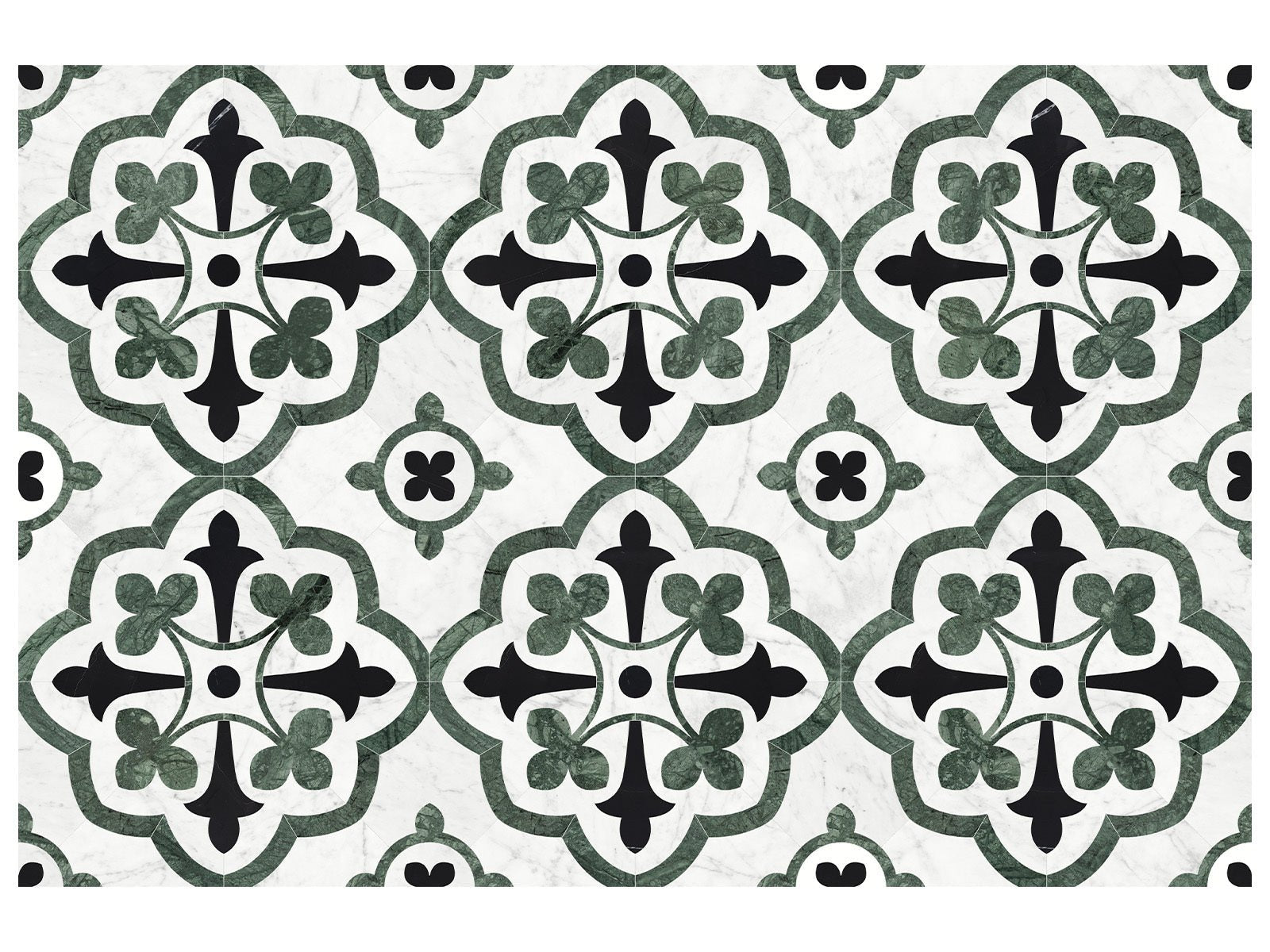 Anatolia - Utopio - Pine - Mosaïque Fleur en pierre naturelle polie 39,9 x 39,9 cm (15,71 x 15,71 po)