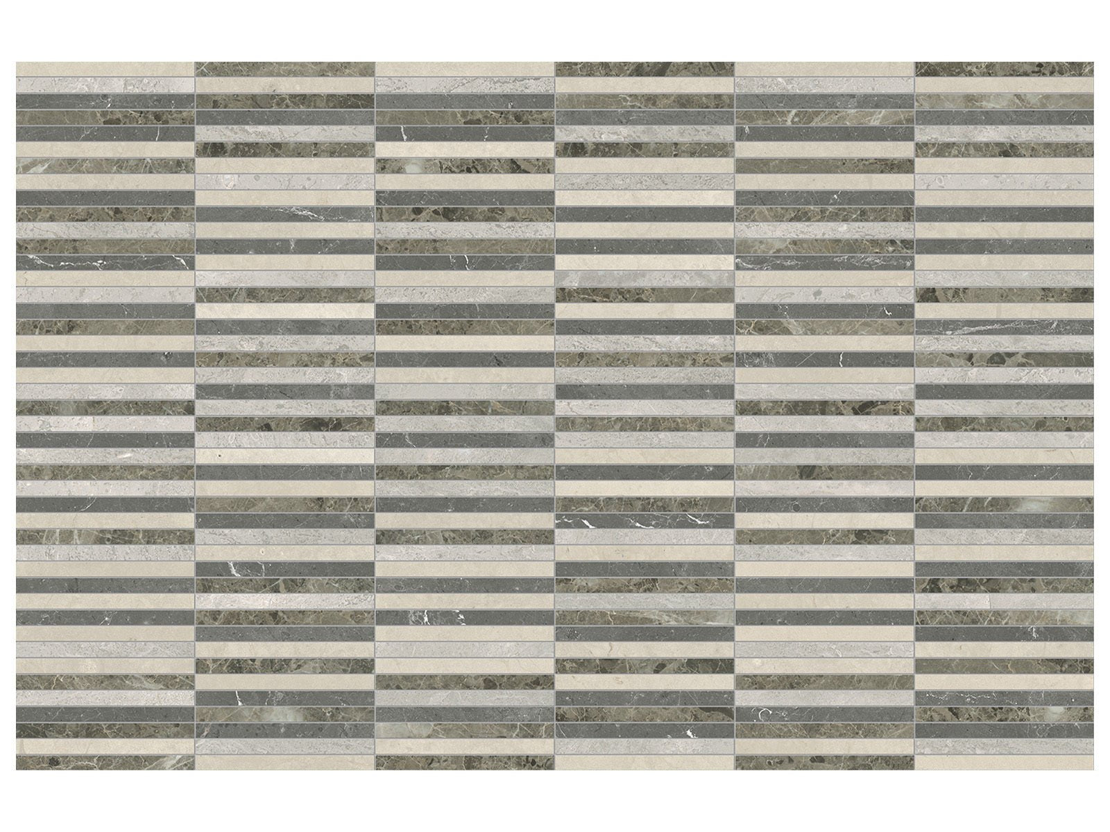 Anatolia - Utopio - Terra - Mosaïque Stacked en pierre naturelle, mélange adouci et poli 29,6 x 30 cm (11,65 x 11,81 po)