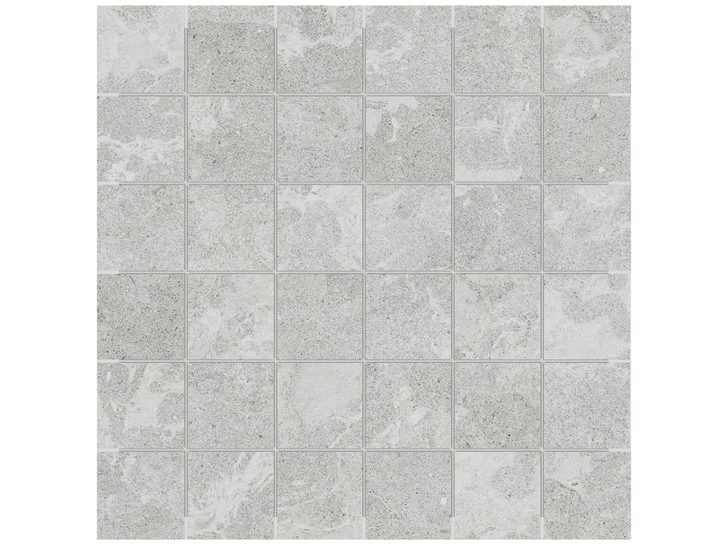 Anatolia - Veneta - Grigio - Mosaïque de porcelaine émaillée aspect pierre, fini mat 5 x 5 cm (2 x 2 po)