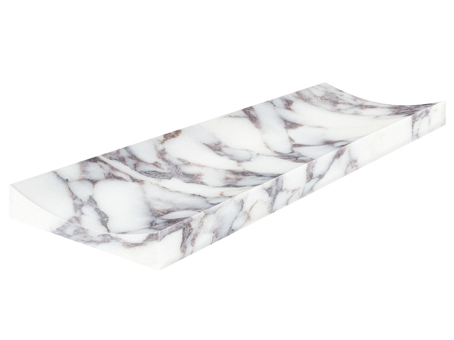Anatolia - Viola Roccia - Tuile décorative Fluto de marbre, fini adouci 10 x 30,5 cm (4 x 12 po)