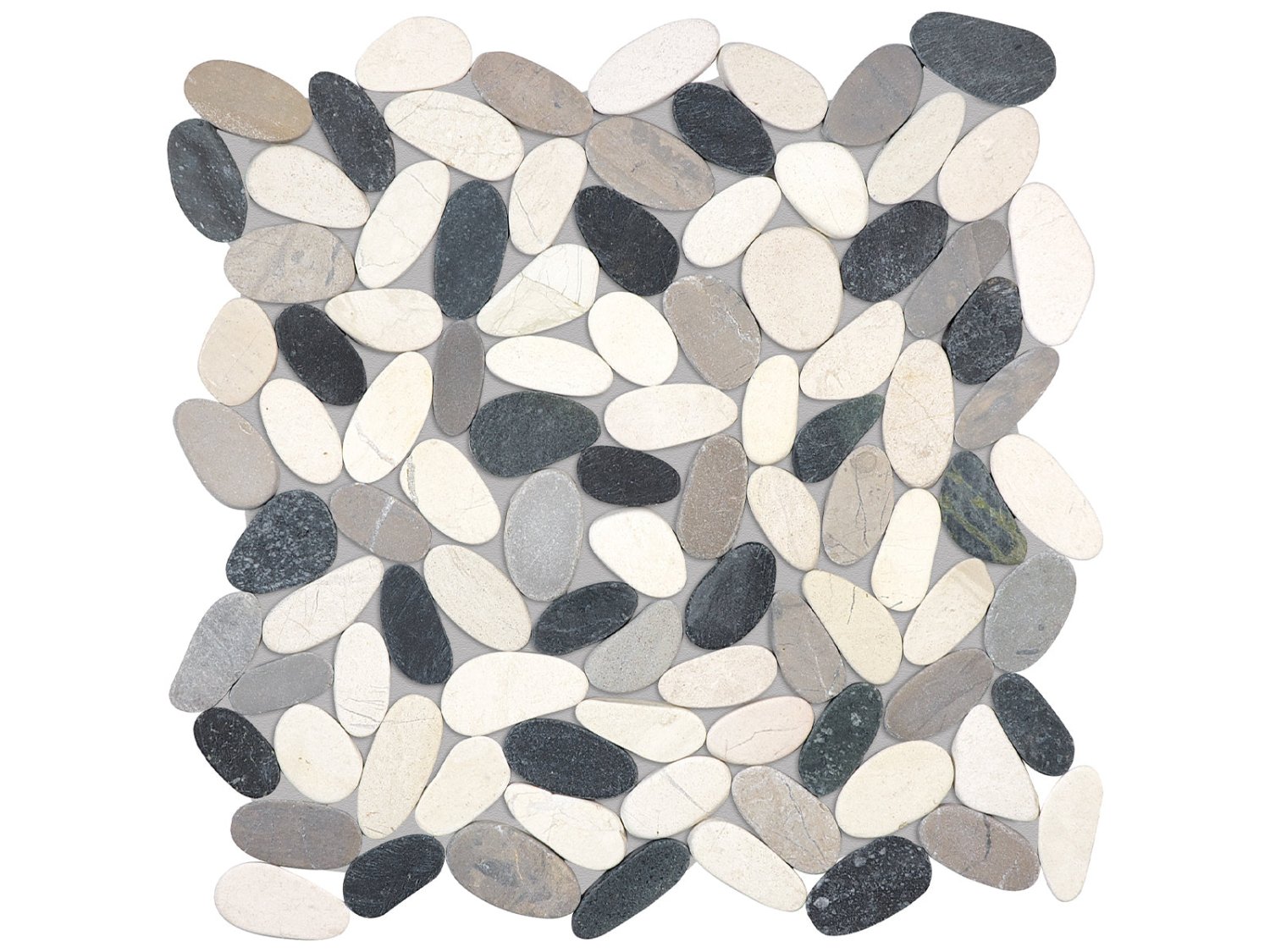 Anatolia - Zen - Tranquil Cool Blend - Mosaïque de galets plats, fini mat