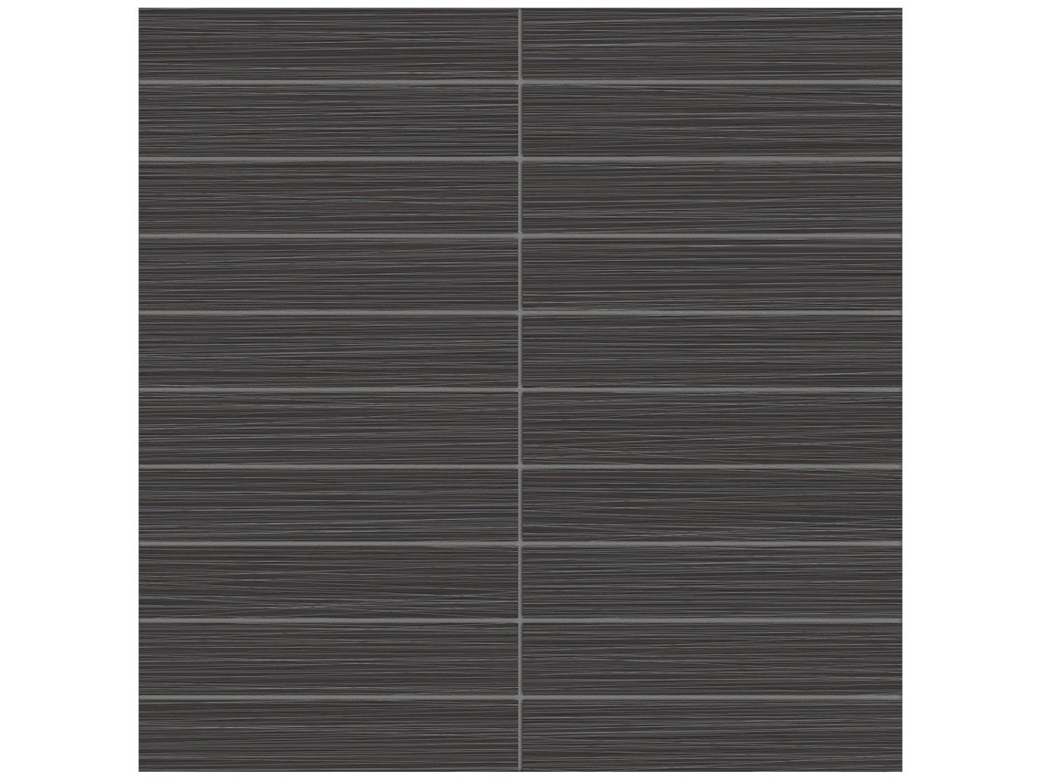 Anatolia - Zera Annex - Carbon - Mosaïque empilée de porcelaine colorée dans la masse aspect tissu, fini mat 2,5 x 15 cm (1 x 6 po)