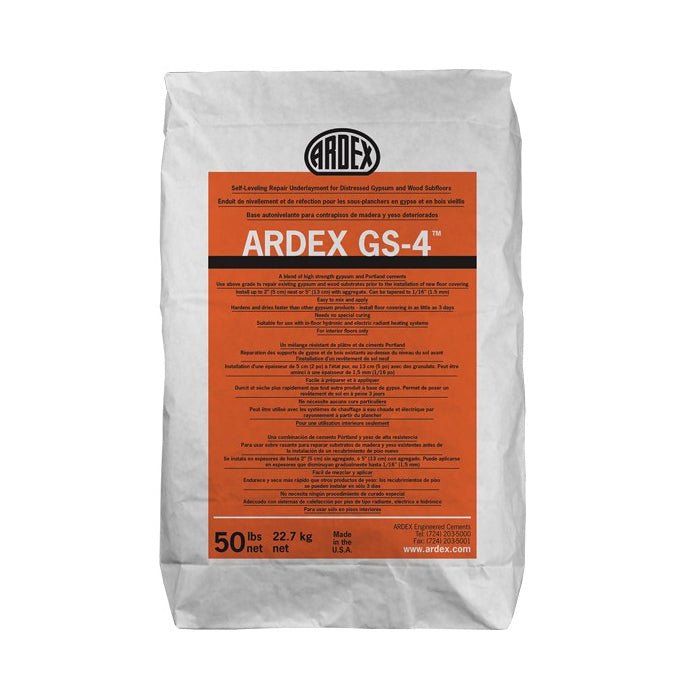 Ardex - GS-4 Sous-couche réparatrice autonivelante pour les sous-planchers en gypse et en bois usés, Gris - 50 lb ||12405 - Ceramed