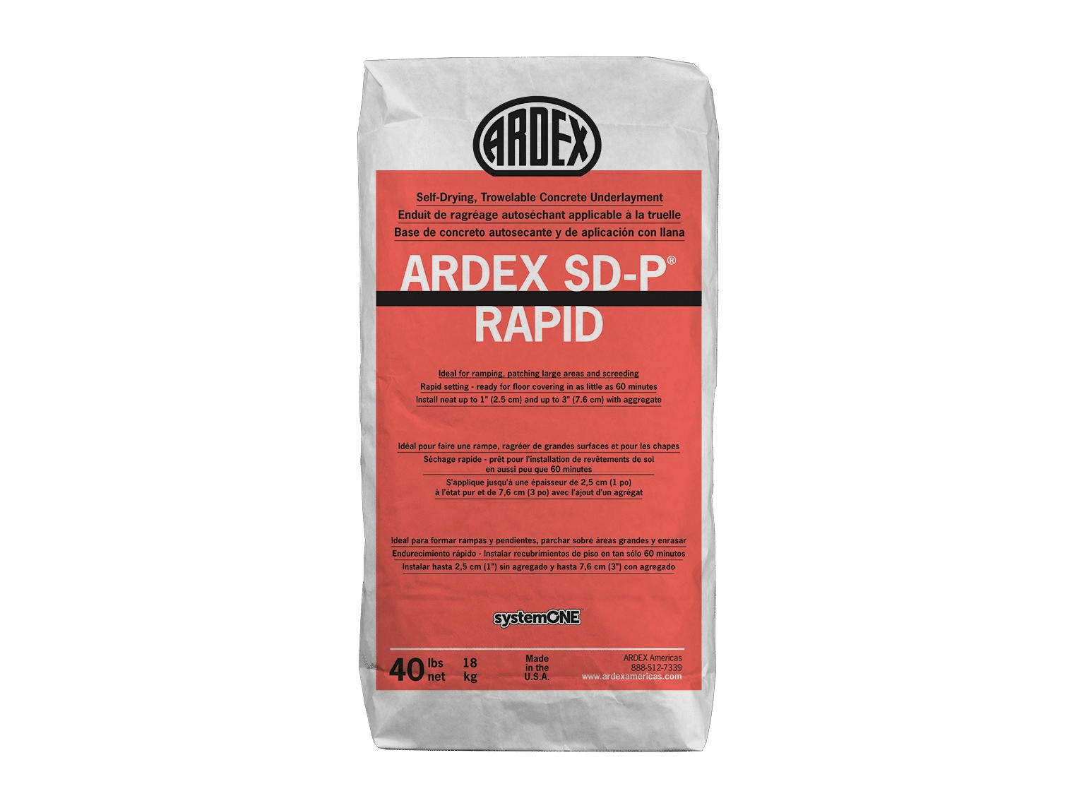 Ardex - SD-P RAPID Enduit de ragréage autoséchant applicable à la truelle, Gris - 40 lb