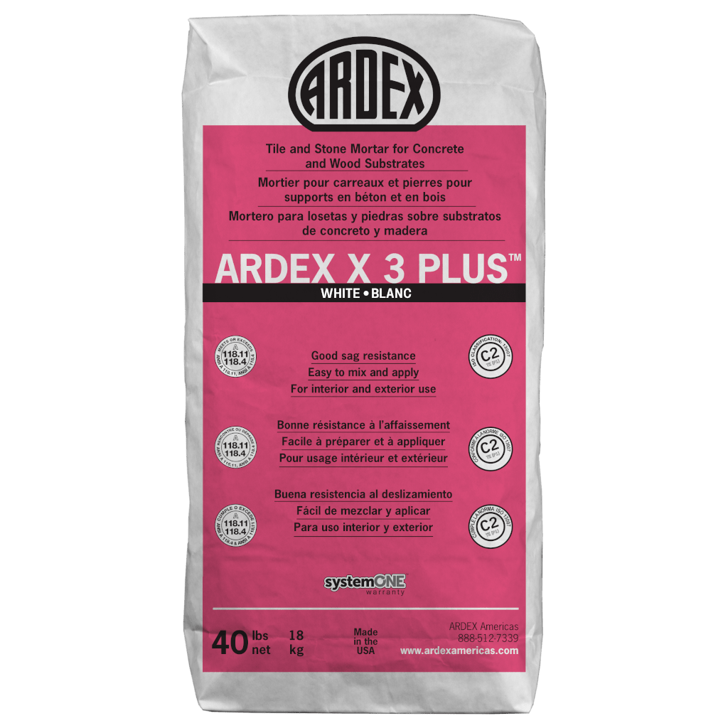 Ardex - X 3 PLUS Mortier pour carreaux et pierres de grand format, Blanc - 40 lb