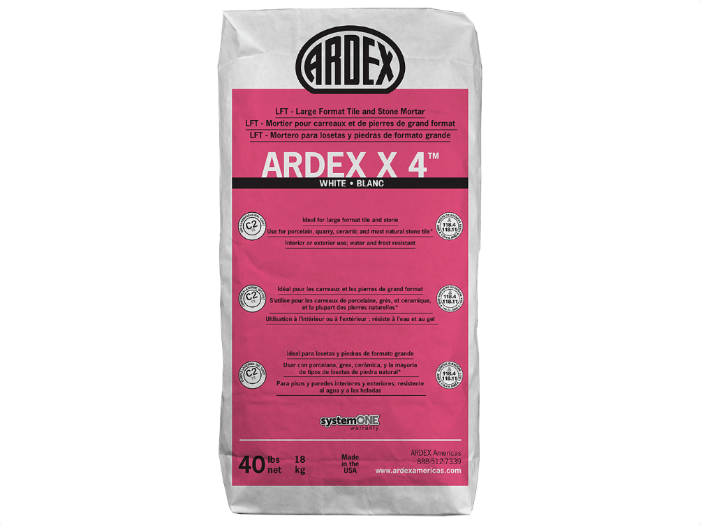 Ardex X 4 - Blanc 40 lb - Mortier pour carreaux et pierres de grand format ||12530 - Ceramed