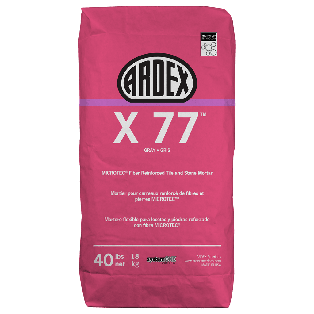 Ardex X 77 MICROTEC - Mortier renforcé de fibres pour carreaux et pierres - Gris 40 lb