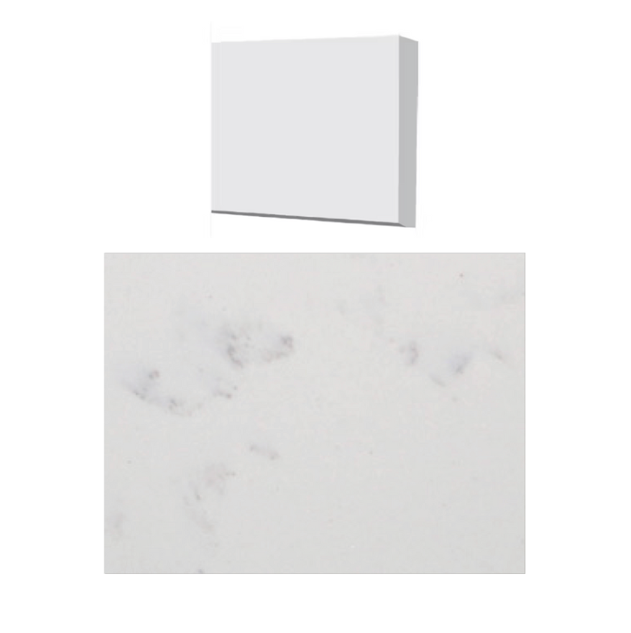 Fusion - Arctic White 4" x 48" - 12 mm - Seuil de douche en quartz poli ||QTHWHT48-04