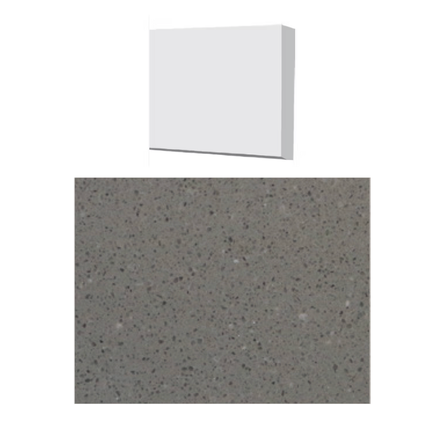 Fusion - Atlantic Grey 4" x 48" - 12 mm - Seuil de douche en pierre artificielle polie ||THDGR48-04