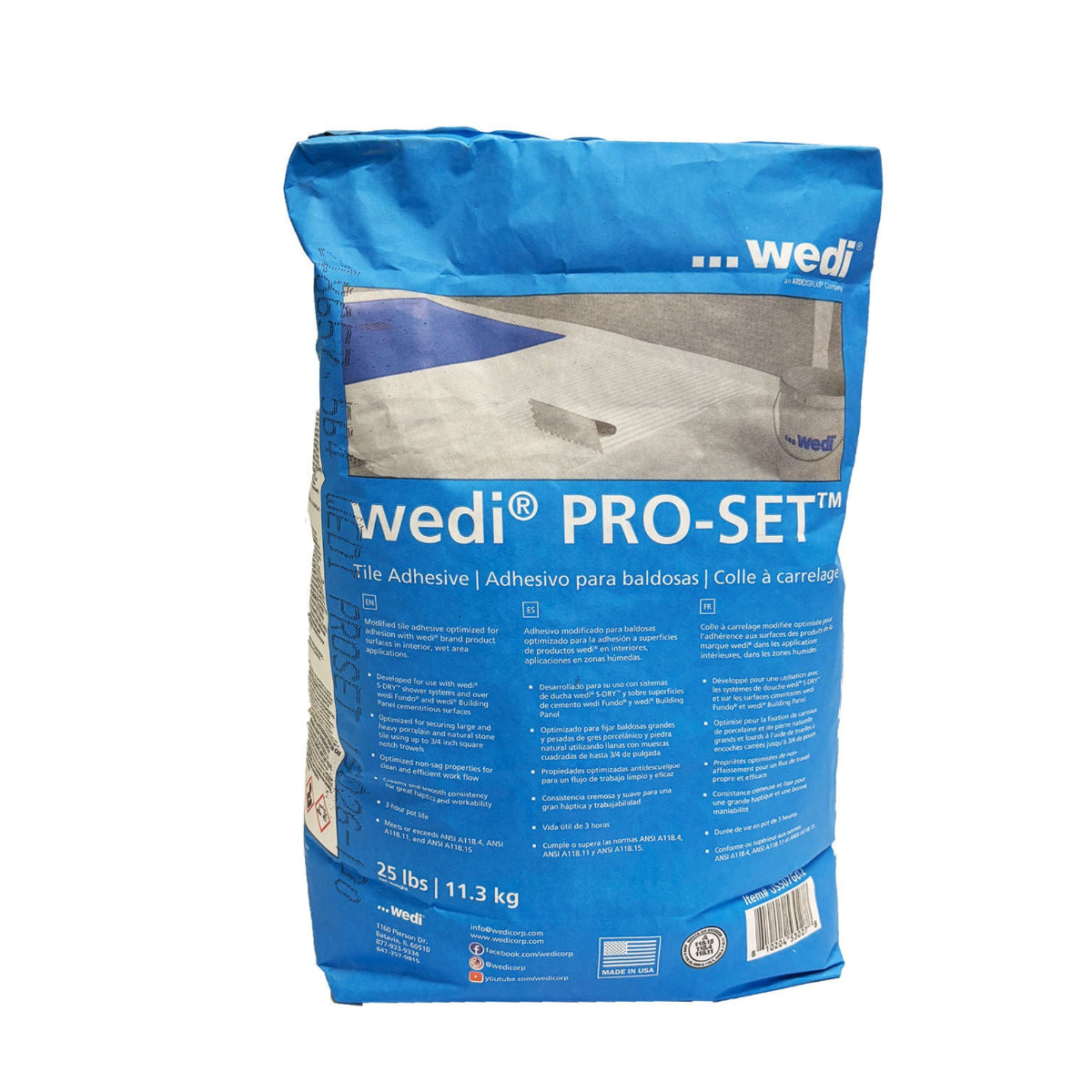 Wedi - PRO-SET - Colle à carrelage modifiée pour systèmes wedi - Blanc 25 lb