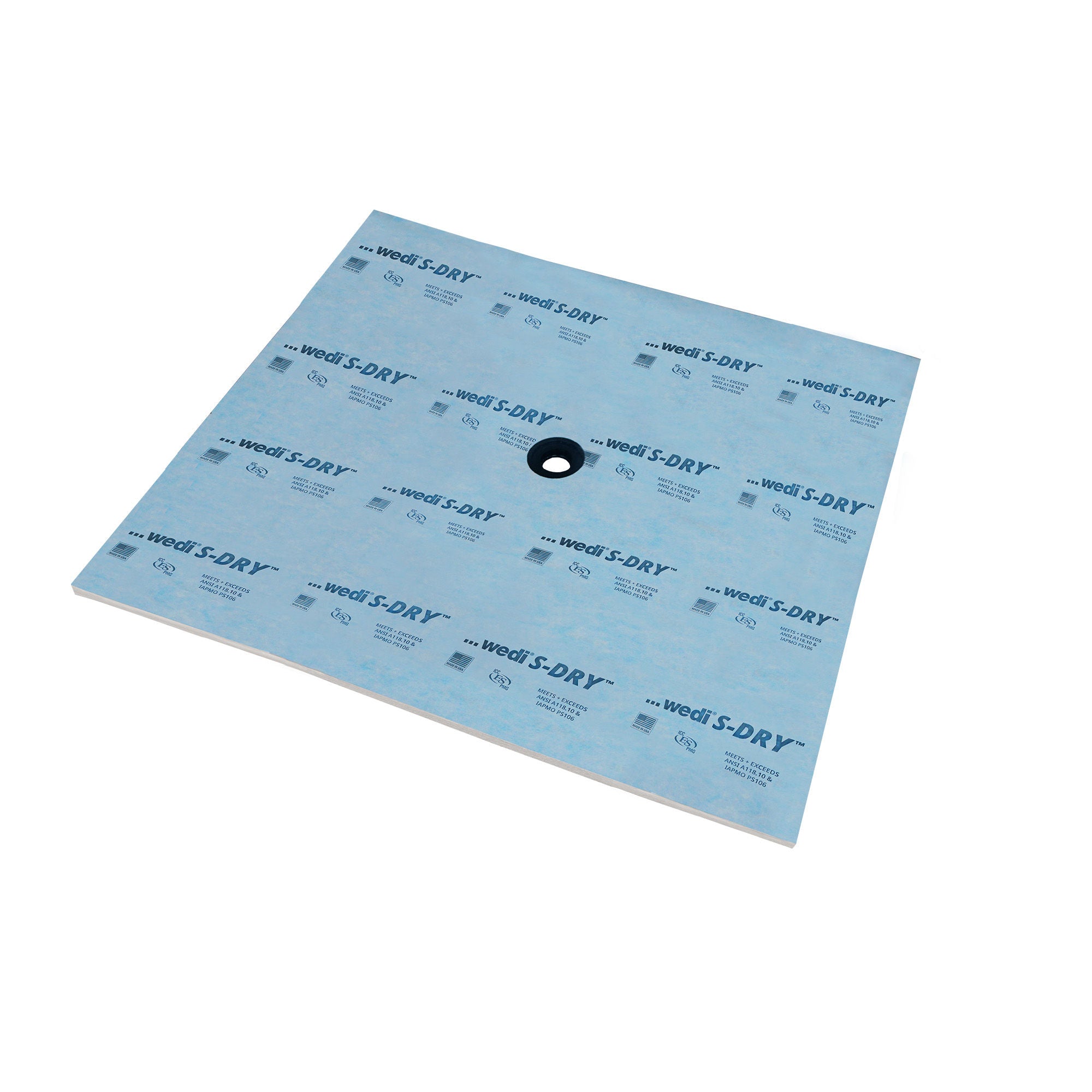 edi - S-DRY - Pre-Sloped Shower Base with Center Drain - 72" x 72"