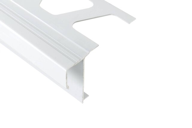 Schluter Systems - Bara-Rak Edge Trim W/ Drip Lip Al Brt Wh ||RAK50BW