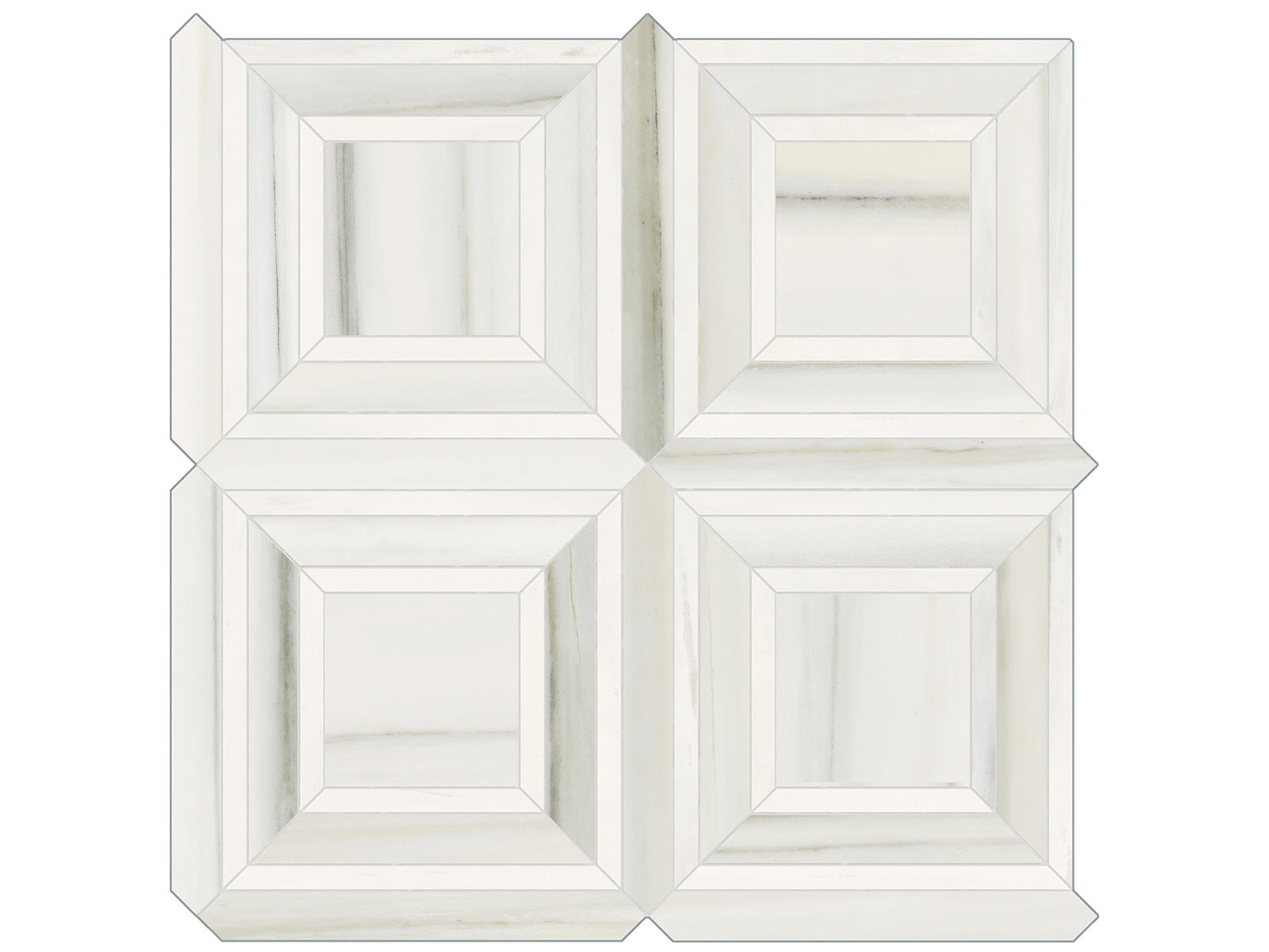 Anatolia - Mosaïque de porcelaine Mayfair Zebrino Piazza polie 11 3/4" x 11 3/4"