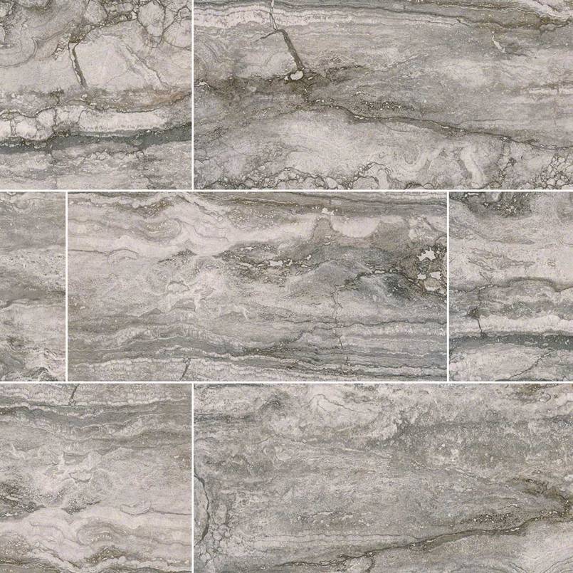 MSI Surfaces - Tuiles de céramique - Bernini Carbone Poli 2" x 4" ||NBERCAR2X4P-N