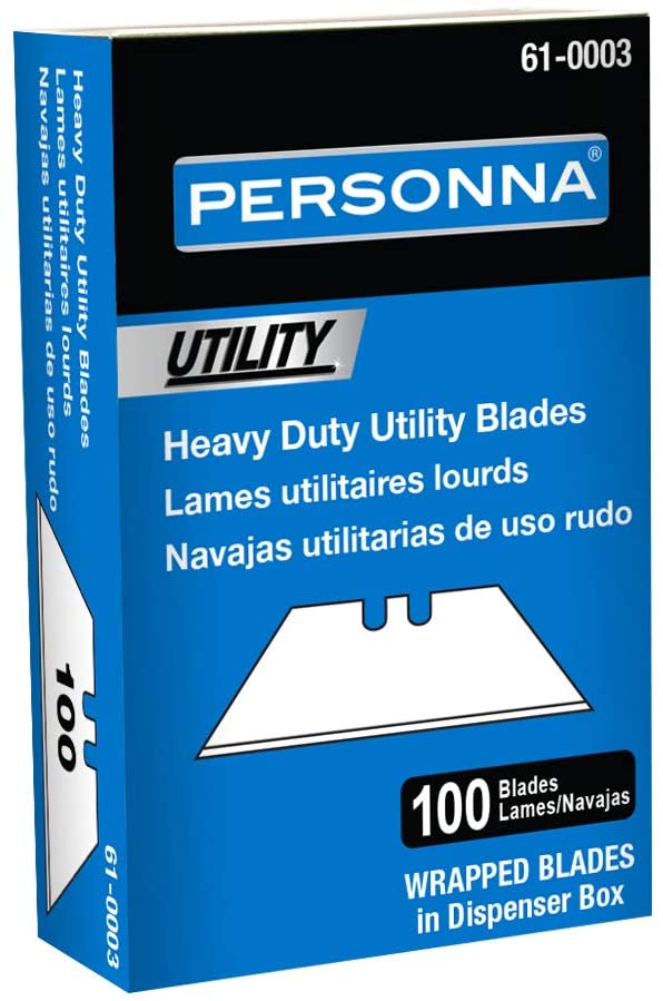 Traxx - Lames utilitaires HD de 0.024" Personna à 2 entailles (paquet de 100)