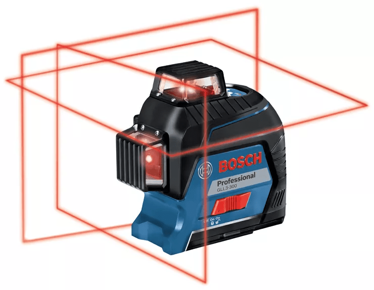 Bosch - Niveau laser GLL3-300 avec ligne rouge d'alignement à 360° sur trois plans