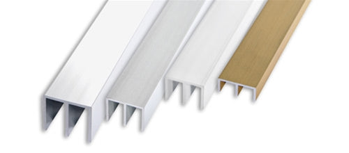 Progress Profiles - Profilé en double "U" en aluminium brillanté chromé 20 x 10 mm