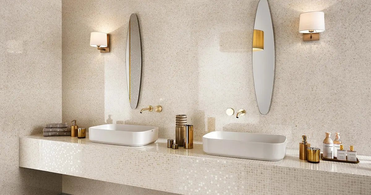 Centura - MARVEL GEMS - Carreau de céramique - terrazzo white 24 po x 24 po x 9.5 mm