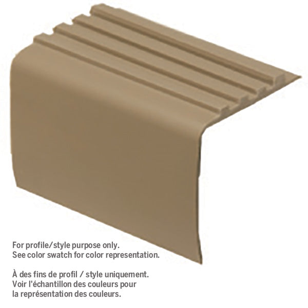 M-D PRO - Nez de marche en vinyle aboutant tombant #021 Platnium Grey 1 7/8" x 2" x 12' (paquet de 10)