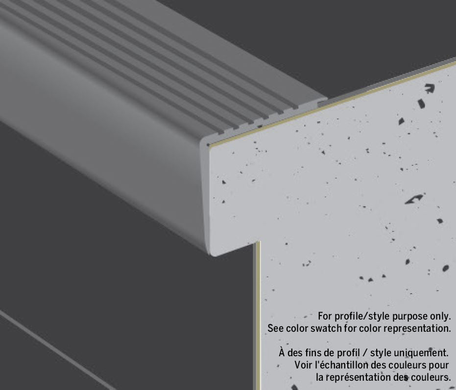 M-D PRO - Nez de marche en vinyle Gris #048 2" x 3" x 12'