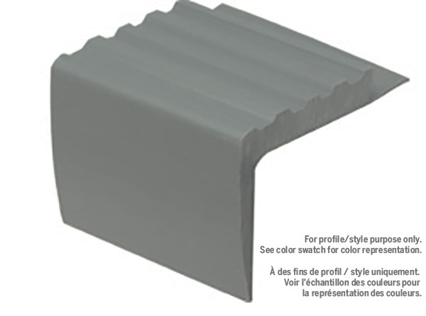 M-D PRO - Nez de marche commercial en vinyle Gris Moyen #028 2" x 2" x 12'