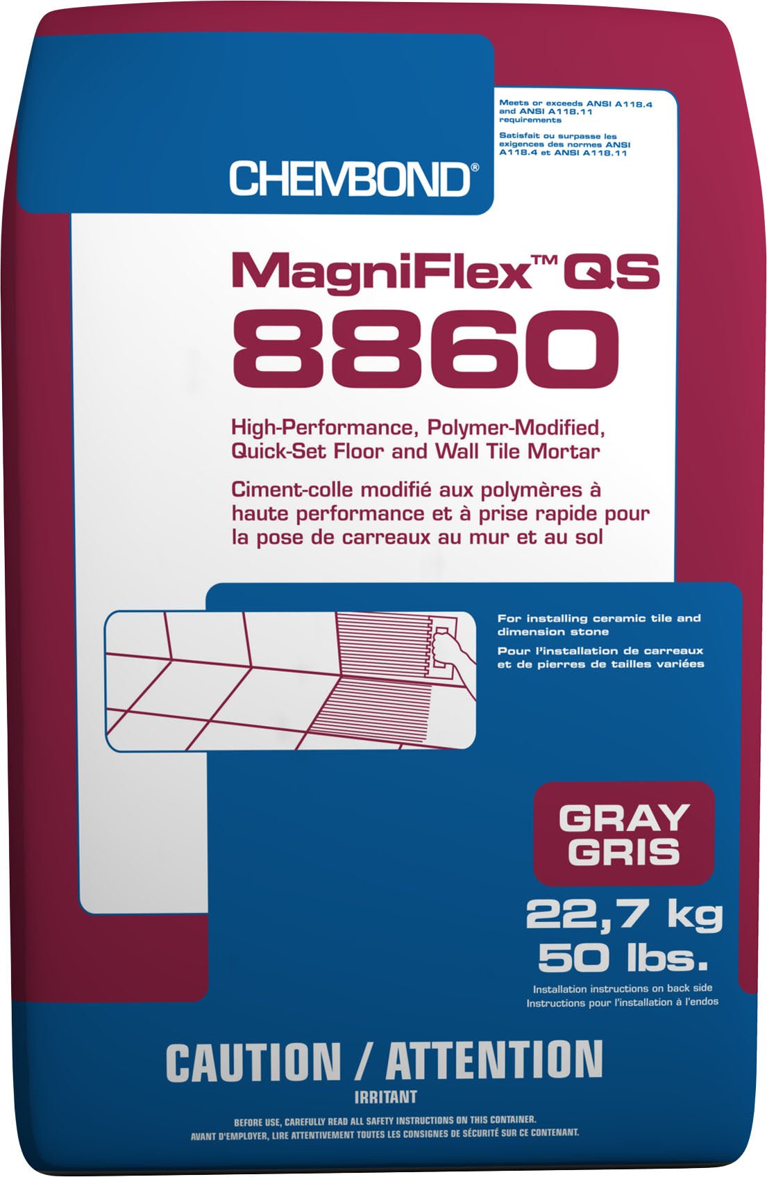 Chembond - Magniflex QS 8860 Ciment-colle pour carreaux de sol et de mur - 50 lb