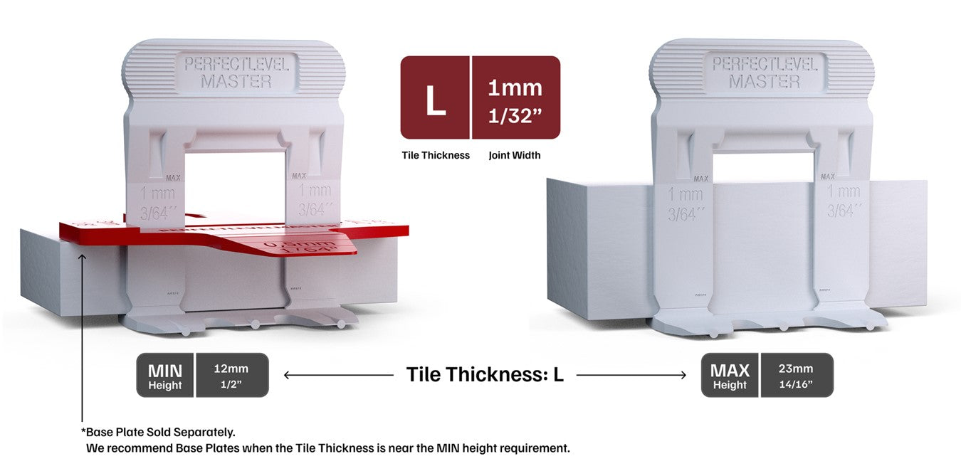 Perfect Level Master - Clips de nivellement 1mm (1/32")