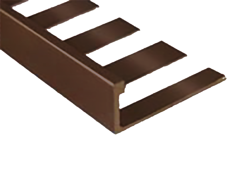 Prova - Bordure de tuile plate Contour en aluminium bronze antique satiné 1/4" x 8'