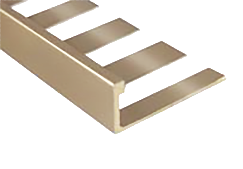 Prova - Bordure de tuile plate Contour en aluminium titane satiné 1/4" x 8'