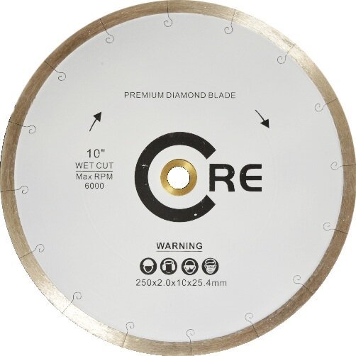 Core Abrasives - Lame segmentée à fente en "J" Papo-J pour la porcelaine 10"