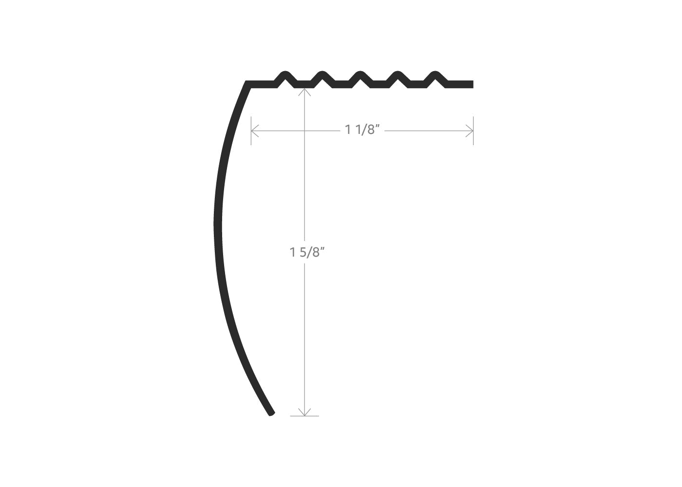 Core Flooring - Nez de marche aluminium martelé - 1-5/8" (41.3 mm) x 1-1/8"