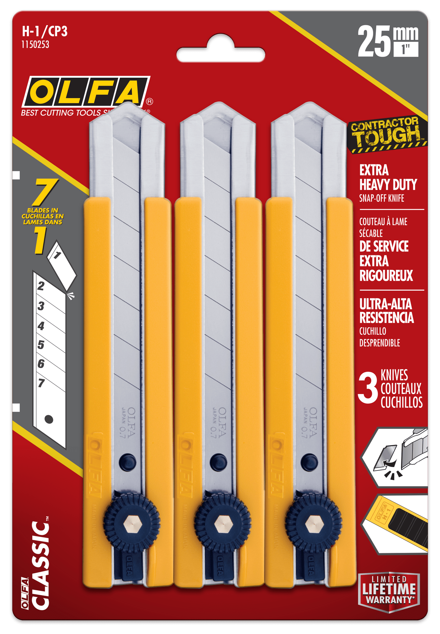 Couteau Olfa H1 (Paquet de 3) ||1150253 - Ceramed